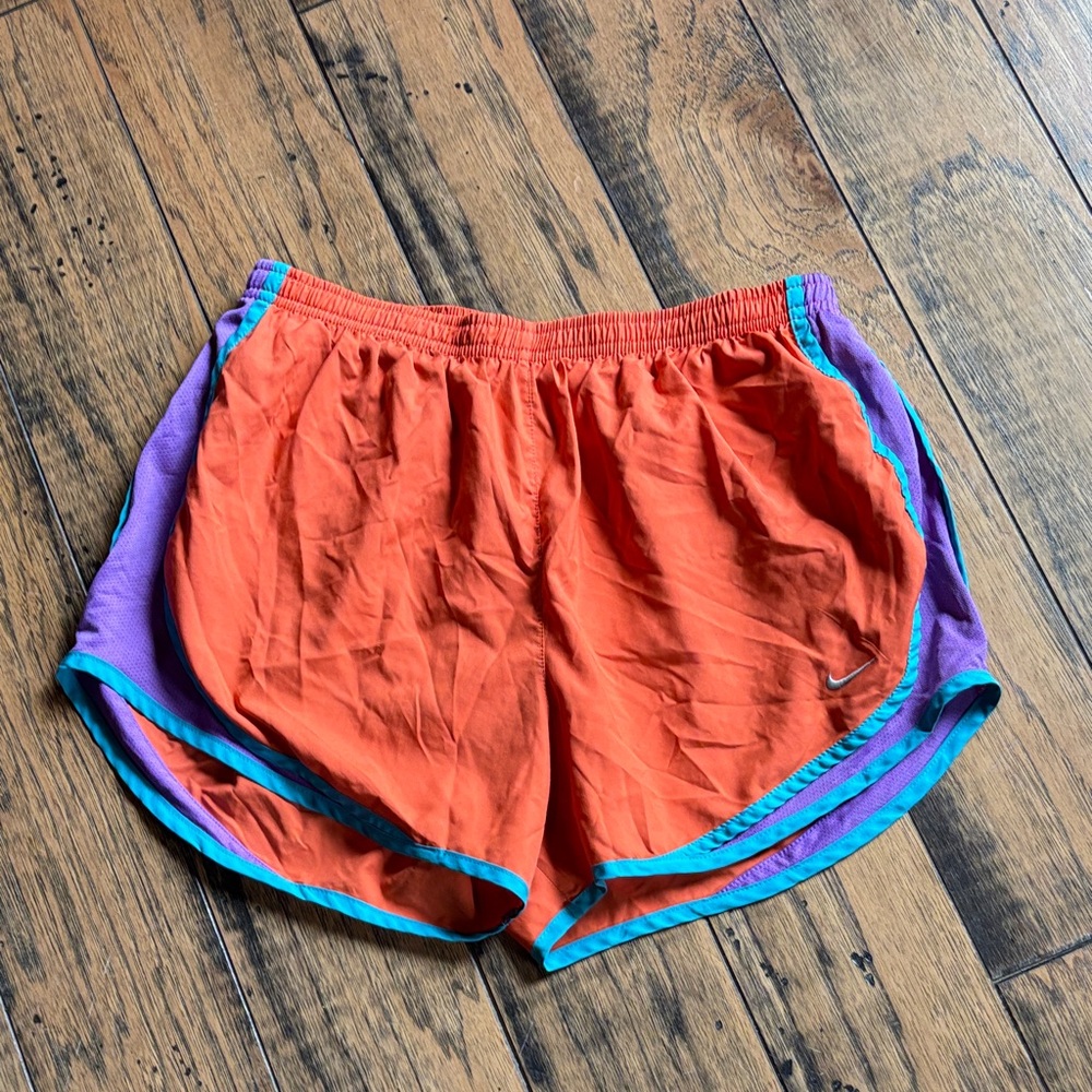 Nike Orange and Purple Athletic Shorts